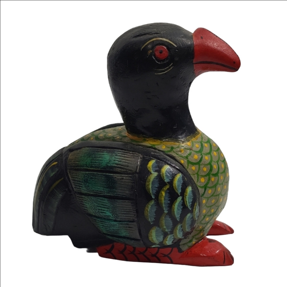 Handcrafted Wood Bird Carving Folk Art